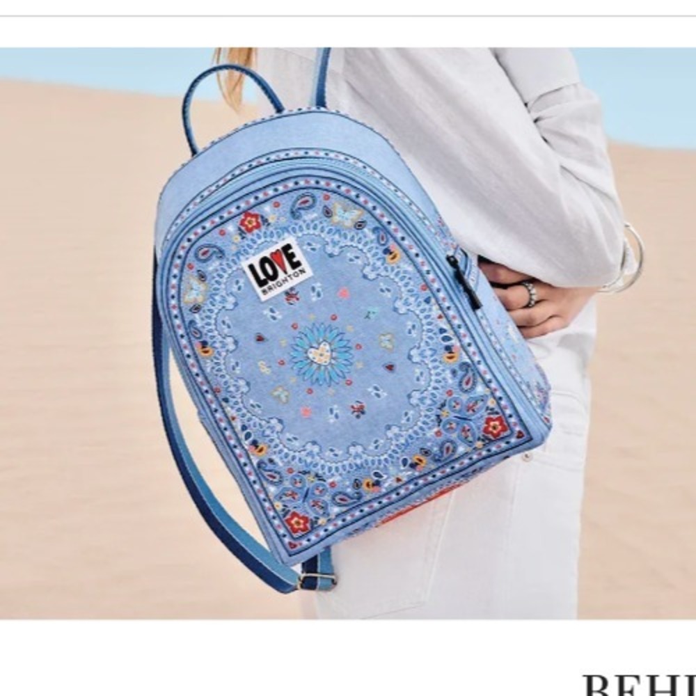 Brighton Blue Bandana Love Print Backpack NWT with Tags